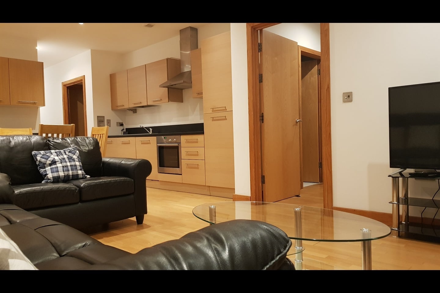Open-plan living space and kitchen